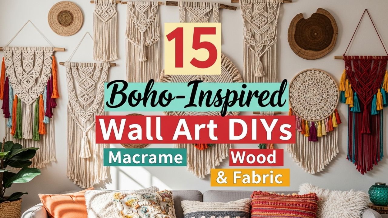 15 Boho-Inspired Wall Art DIYs with Macrame, Wood & Fabric